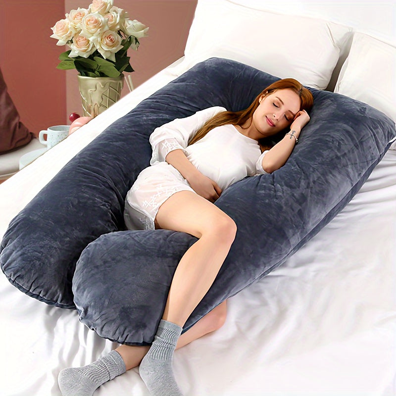 Ultra-Soft U-Shaped Maternity Pillow Full Body Support Removable Cover