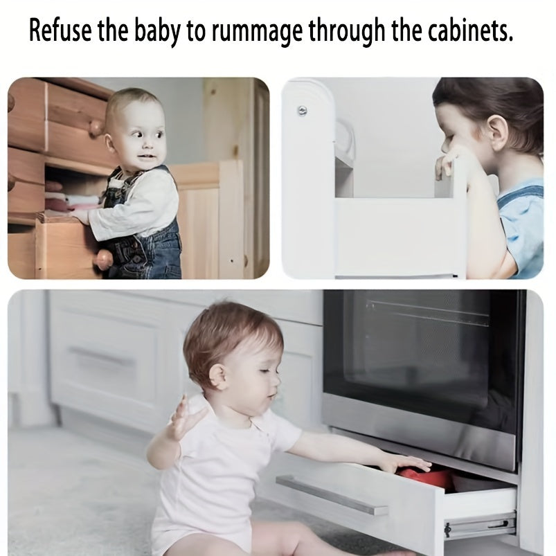 Childproof Cabinet Locks for Drawers and Refrigerators No-Phthalate Plastic Versatile Safety Locks