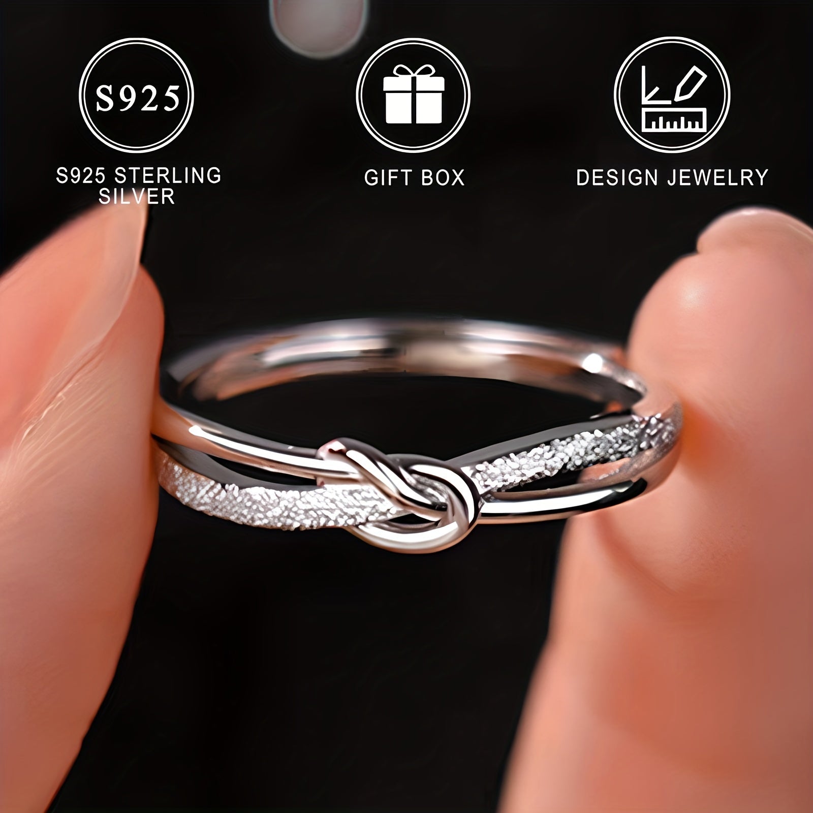 Sterling Silver Mobius Ring for Women Elegant Simple Band Gift