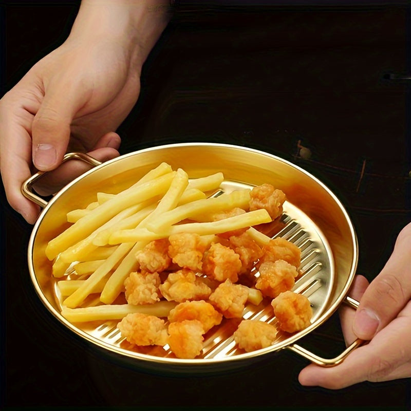 Set of 3 Round Striped Stainless Steel Baking Pans with Handles 16.5cm, 19cm, 22cm