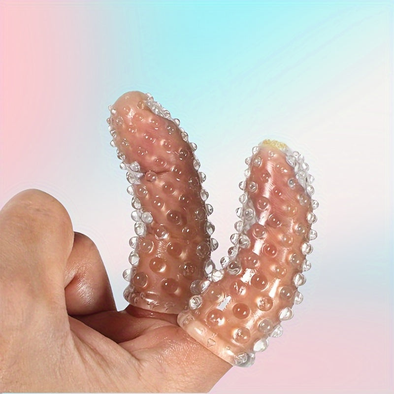 Adult Male Large Soft Silicone Finger Sleeve With Bump for G-Spot or G-Spot Organism