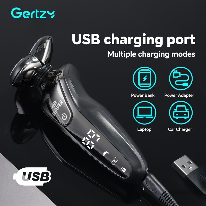 Мужская электробритва 6-в-1 влажная и сухая перезаряжаемая 3D вращающаяся бритва