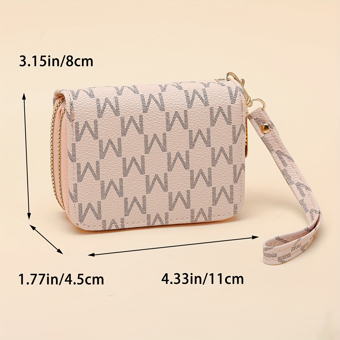 Mini Women's PU Handbag with Double Zippers Card Slot Coin Purse Black Beige Pink Dark Brown