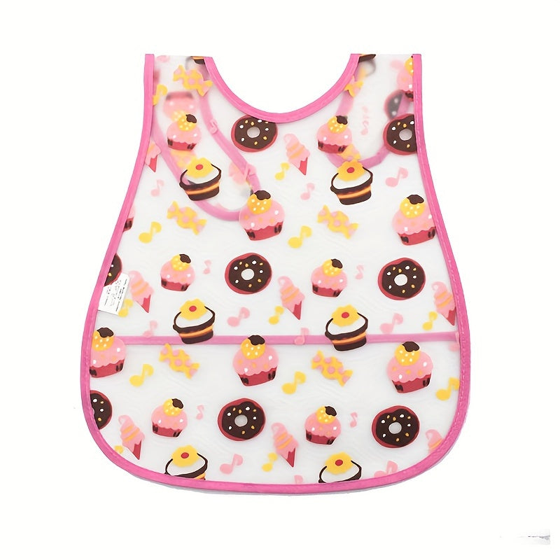 Waterproof Baby Bib for Boys and Girls with Snap Closure and Dirt-Resistant Pockets