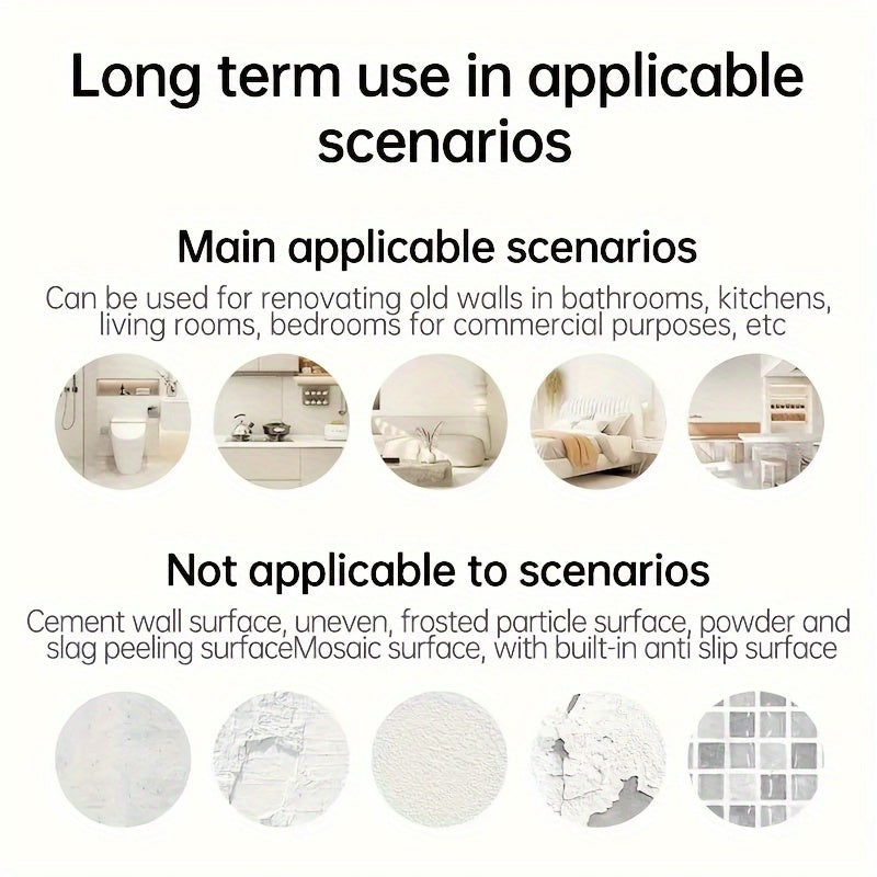 Self-Adhesive Marble Tile Wall Stickers Waterproof Oil-Proof Removable for Kitchen Bathroom Decor