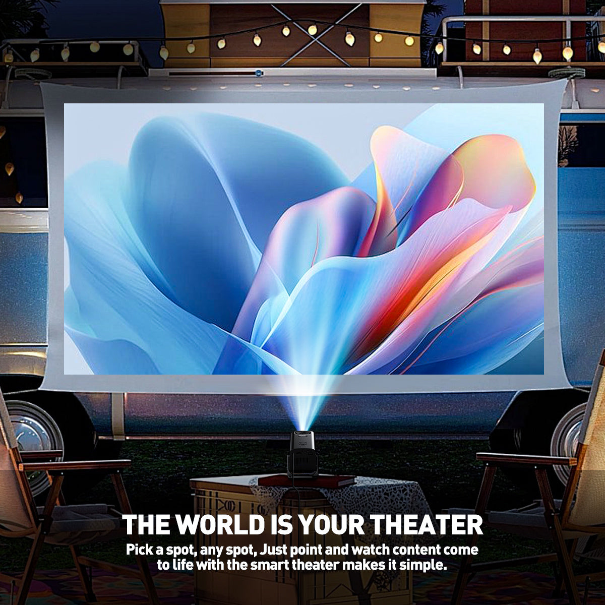 Home Projector HD Automatic Complete Setup Supports 1080P