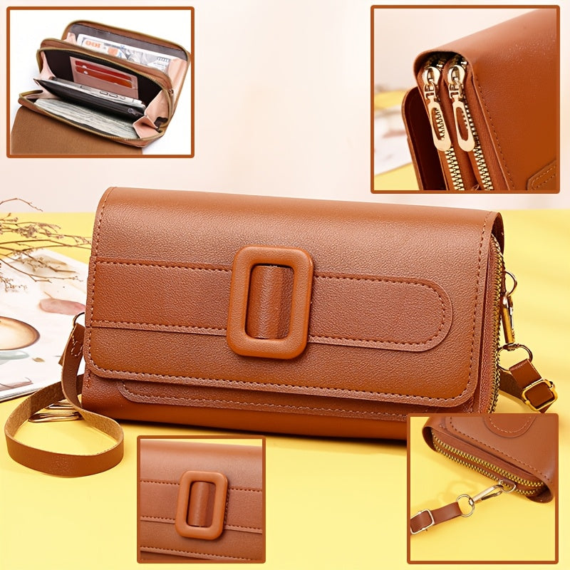 Ayollar uchun mo'ljallangan, ish, kechki tadbirlar, partiyalar va 14-fevral uchun ideal, zamonaviy va amaliy bir rangli PU xoch sumka.