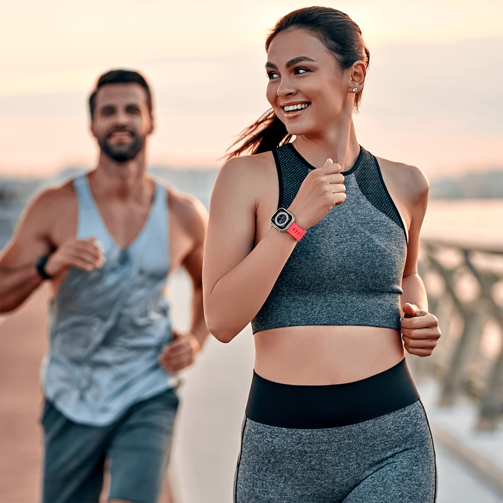 Silicone Sport Watch Band for Apple Watch Ultra 2 and Series SE 9/8/7/6/5/4 Men Women Waterproof Breathable 45mm 49mm