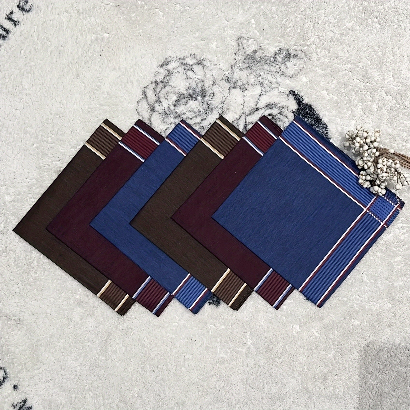 Juego de 12 pañuelos de tela oscuros para hombres, para bolsillos de traje y toallitas para el sudor