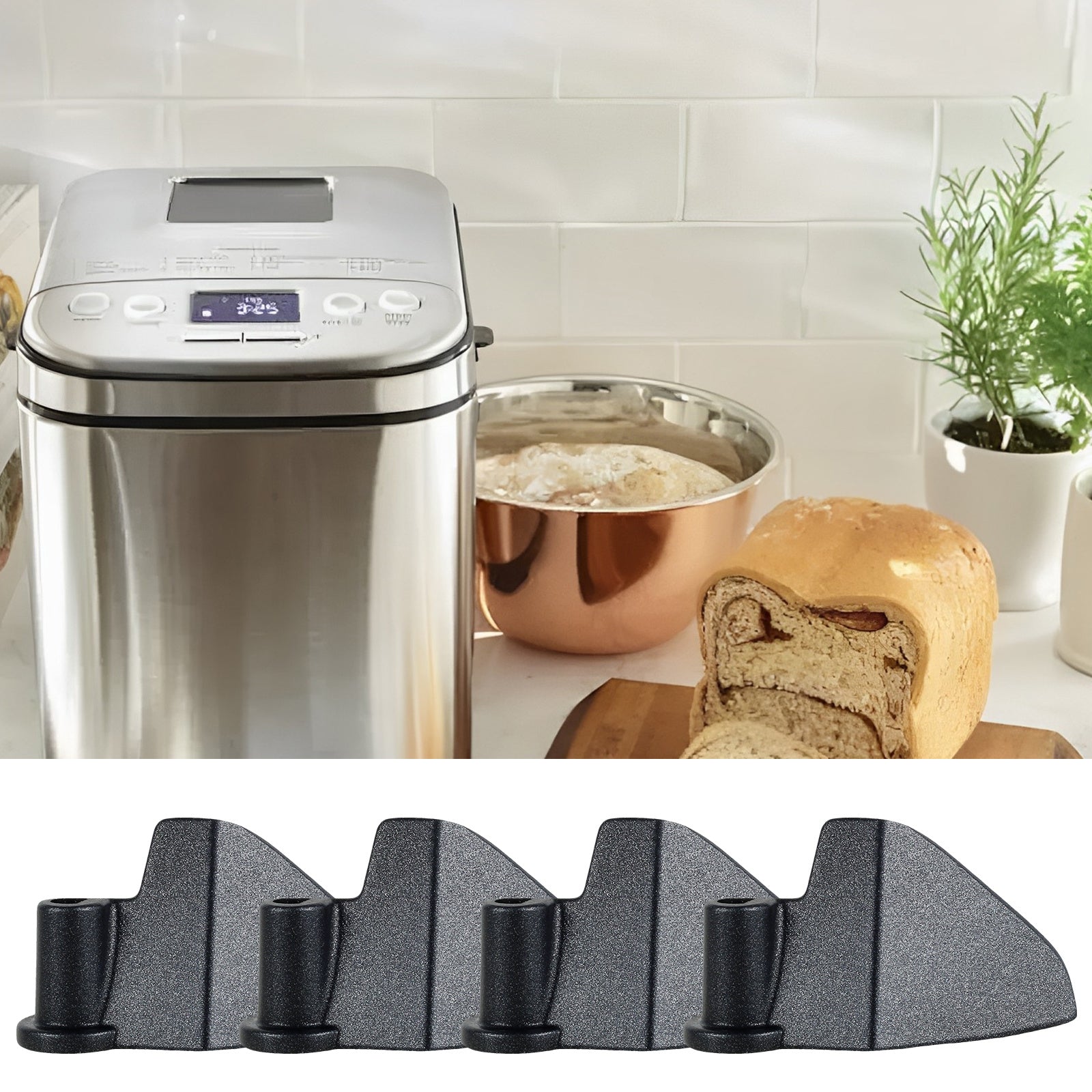 Cuisinart CBK-110 uchun 4 ta yopishmaydigan alyuminiy non pishirish mashinasining xamir qilish paddlari to'plami