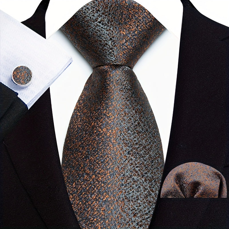 Men's Accessories Set Polyester Paisley Tie Pocket Square Cufflinks