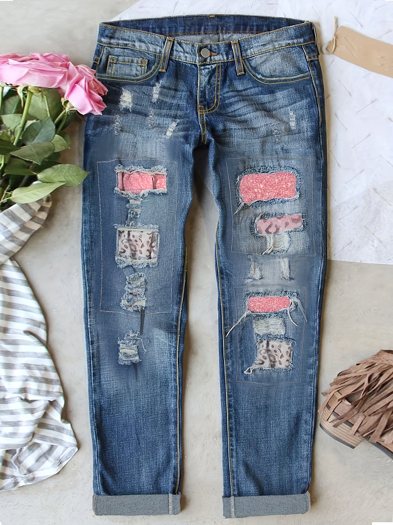 Large Size Casual Elegant Denim Jeans for Men and Women