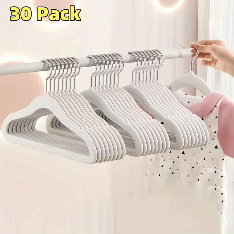 Children's Plastic Hangers Set 20-30 Pieces Notched Closet Organizer for Baby Clothes