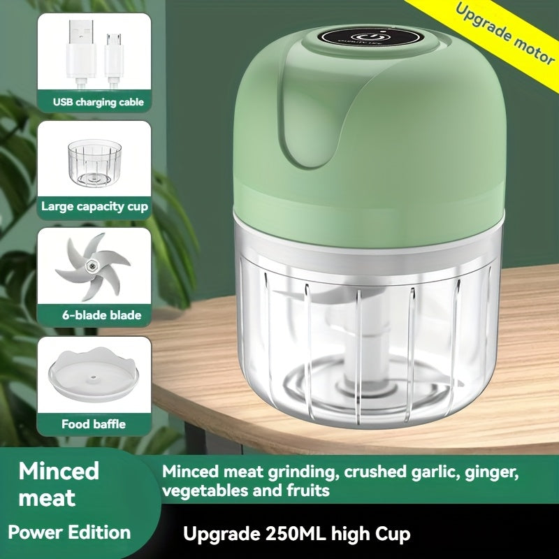 SENBOWE USB Elektr garlic press va oziq-ovqat protsessori - zanglamaydigan po'lat pichoq bilan kompakt dizayn, 5 soniya ichida maydalash, tez oshxona tayyorlash uchun USB orqali quvvatlanadigan.