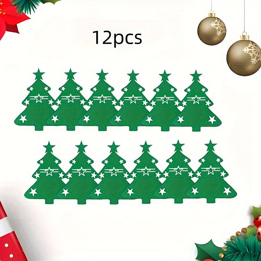 12-Piece Christmas Themed Cutlery Set with Matching Placemat and Table Decor