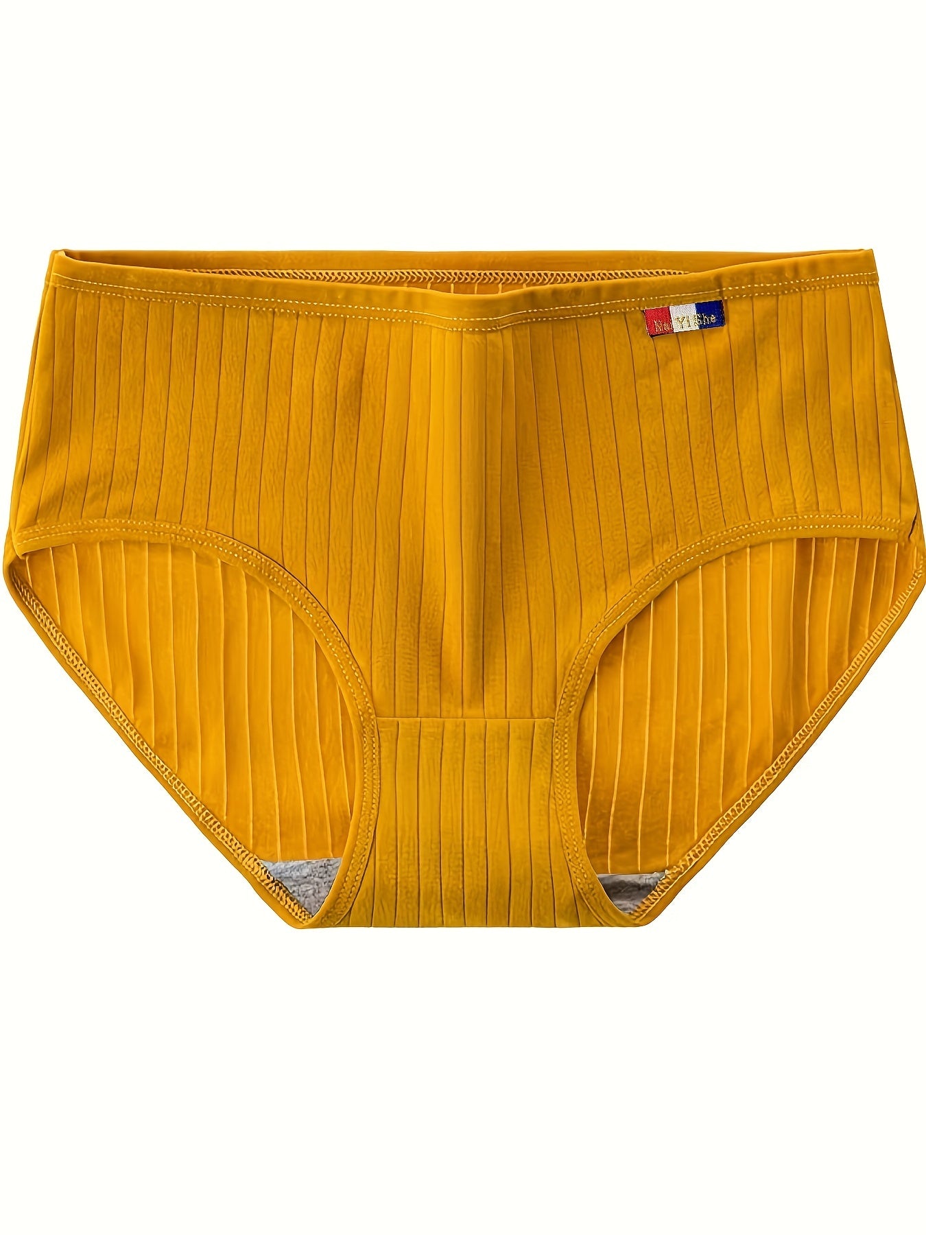 Women's Ribbed Mid-Rise Stretch Briefs Pack of 5 Comfortable Underwear