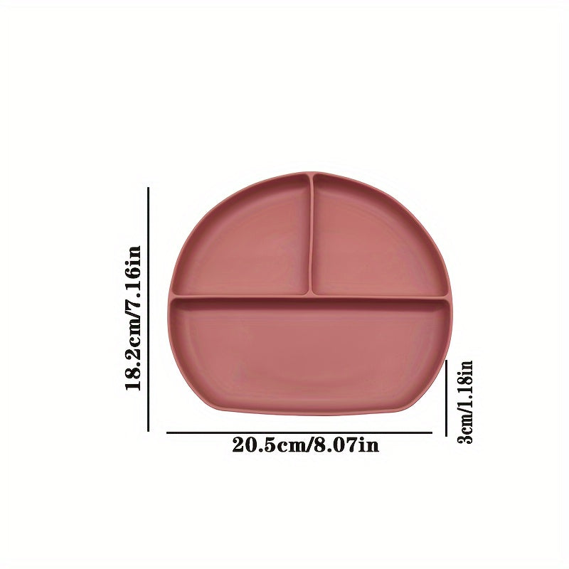 Bolalar uchun Silikon Stol to'plami, bo'lingan plita bilan, yiqilish va to'kilishdan himoya qilish uchun