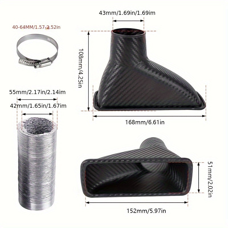 Набор решеток воздухозаборника для автомобиля из углеродного волокна, трубки, аксессуары для охлаждения тормозов