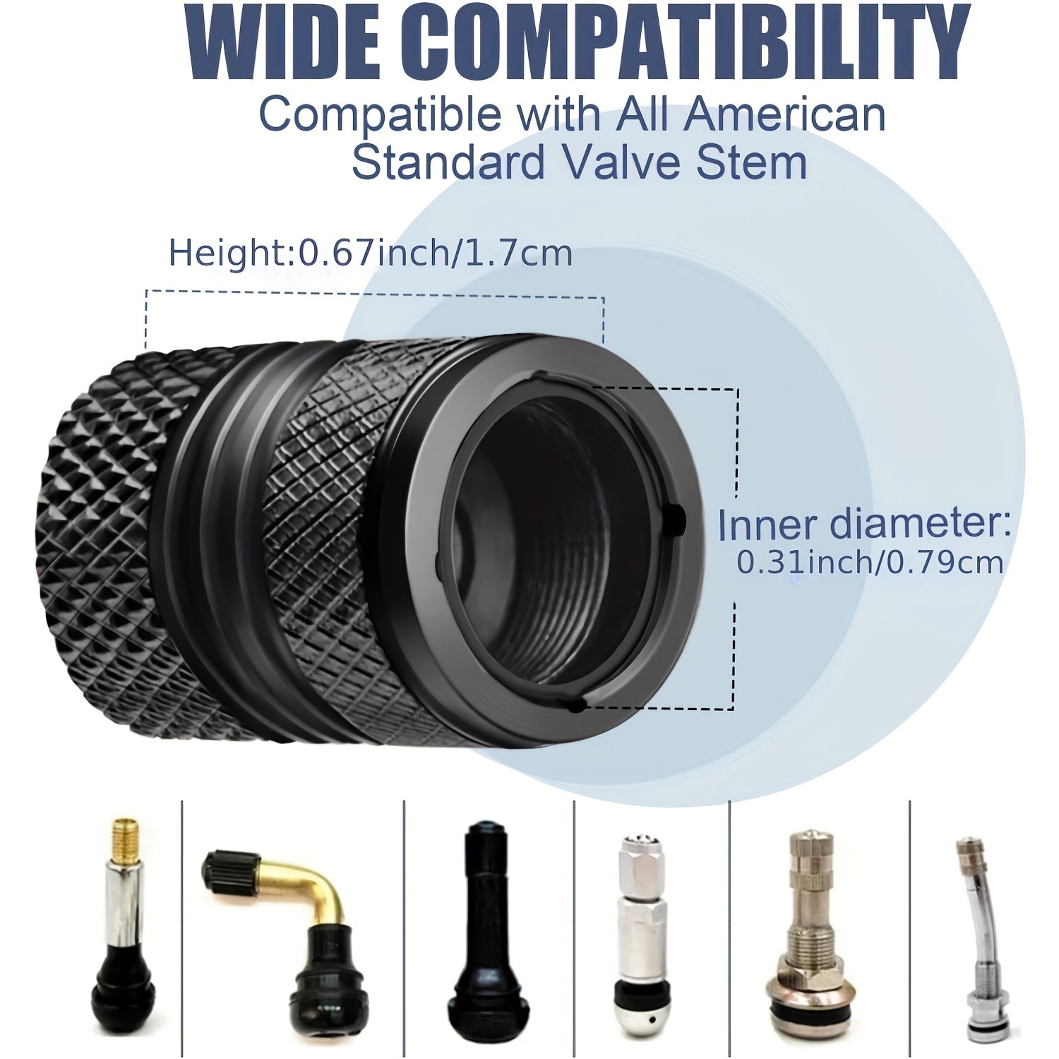 4-Pack Aluminum Alloy Tire Valve Stem Caps Universal Fit Rust-Proof Dust-Proof