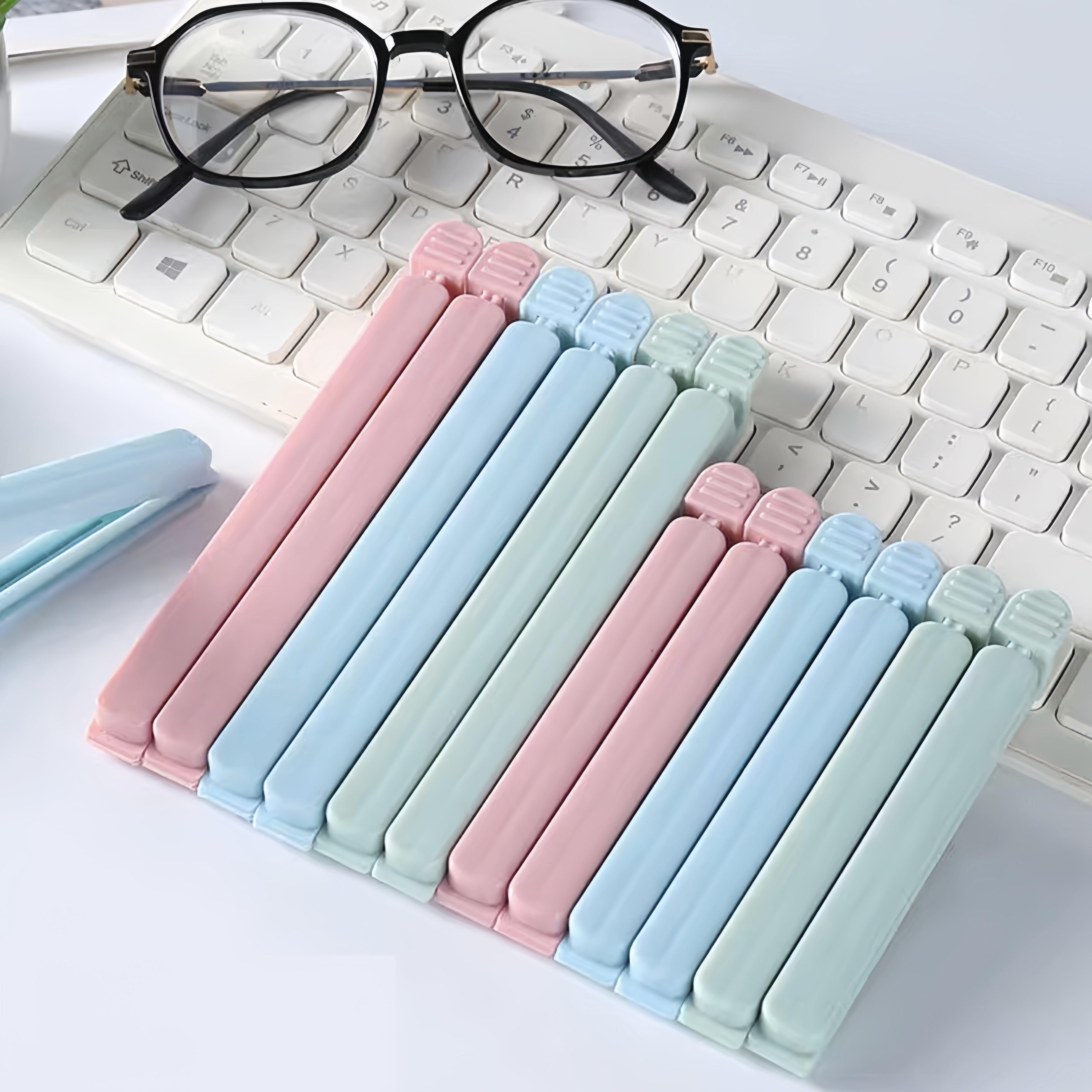 Pinzas de sellado de alimentos de 6.3 pulgadas, paquete de 5, pinzas reutilizables para snacks en colores aleatorios