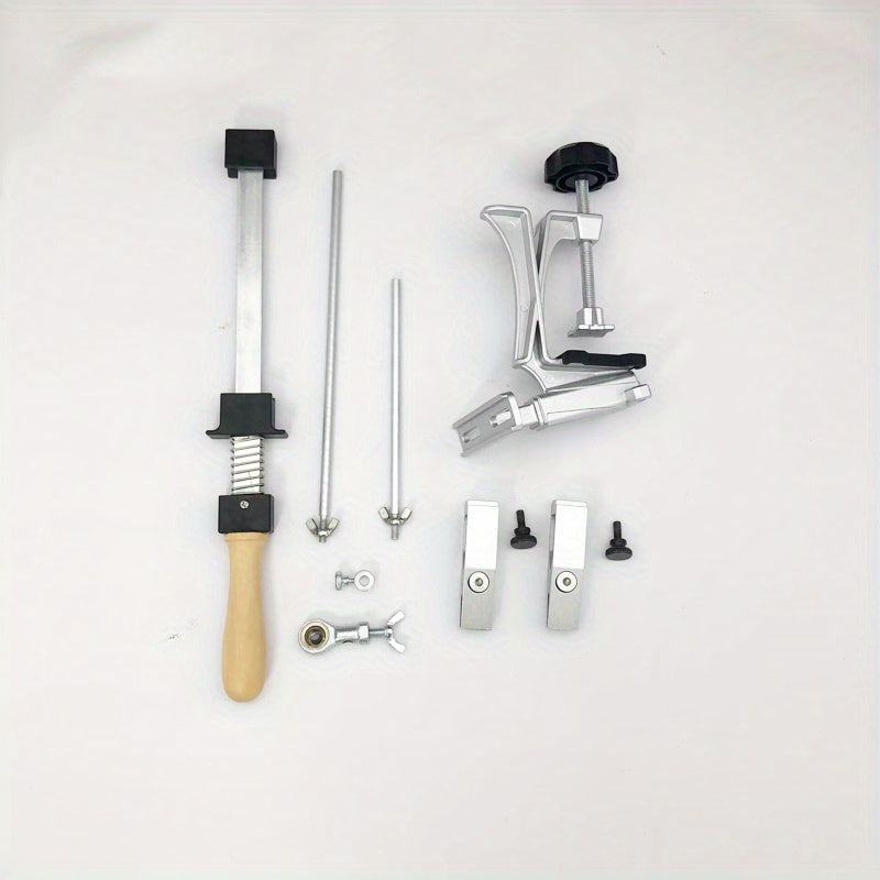 XK Professional Knife Sharpening System bilan sozlanadigan statik burchak, 360° aylantirish, ko'p bosqichli maydalash va silliqlash to'plami, olmos va moy toshi, klamp, tutqich va o'rnatish uchun asboblar bilan ta'minlangan