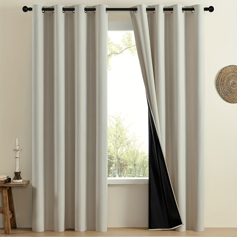 Blackout Curtain Panels Water-Resistant Grommet Top for Living Room Bedroom