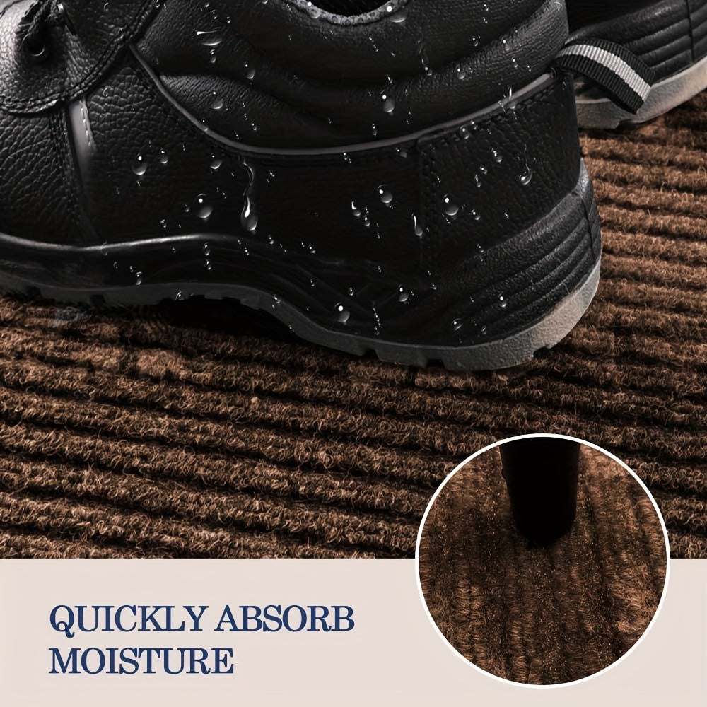 Striped Non-Slip Absorbent Doormat for Entrance, Balcony, or Patio