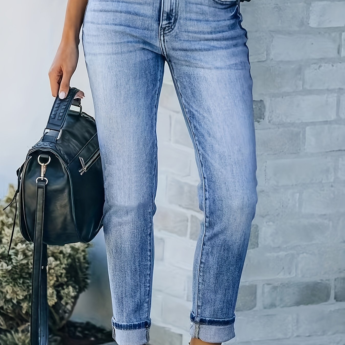 Women's Plus Size High-Stretch Skinny Jeans Casual Slim Fit Denim Pants