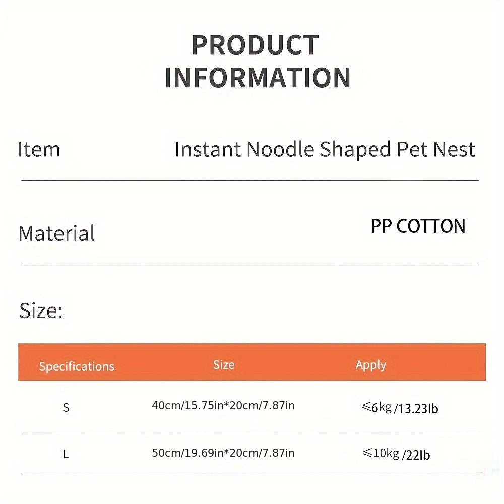 Large Noodle Bowl Pet Bed with Plush Cushion Vintage Style Non-Electric for Dogs and Cats