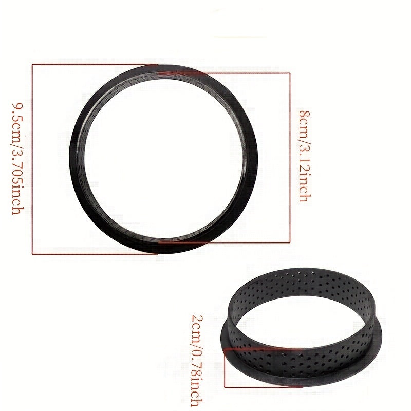 Set of 6 Perforated Tart Rings for Mousse and French Desserts, Non-Stick Bakeware