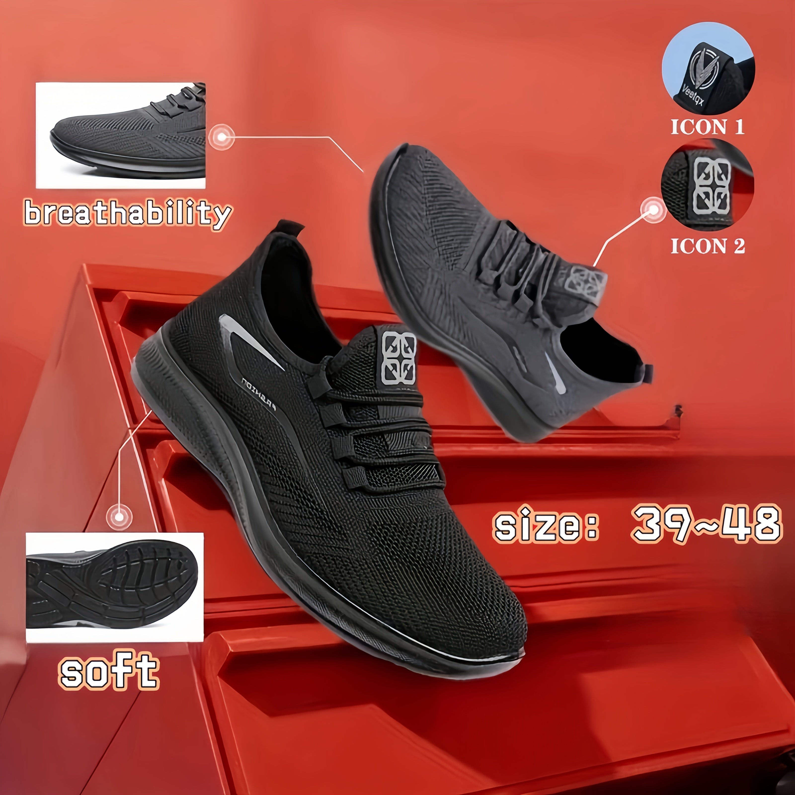 Men's Breathable Mesh Slip-On Sneakers Lightweight Casual Shoes for Spring Summer