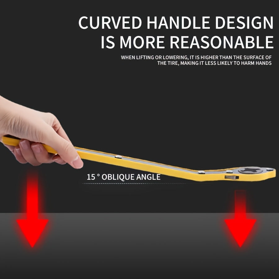 Тяжёлая металлическая ключ-гаечный ключ для шин с вращающейся на 360° ручкой для транспортных средств