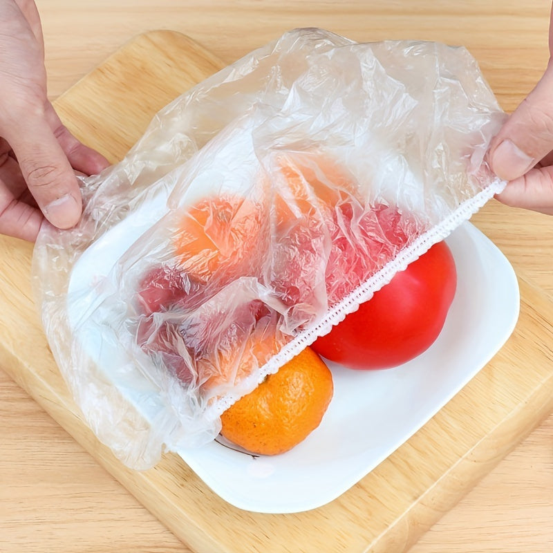 Elastic Food Covers Pack of 100 Leak-Proof Dust-Proof 35.99cm Clear Plastic Wrap