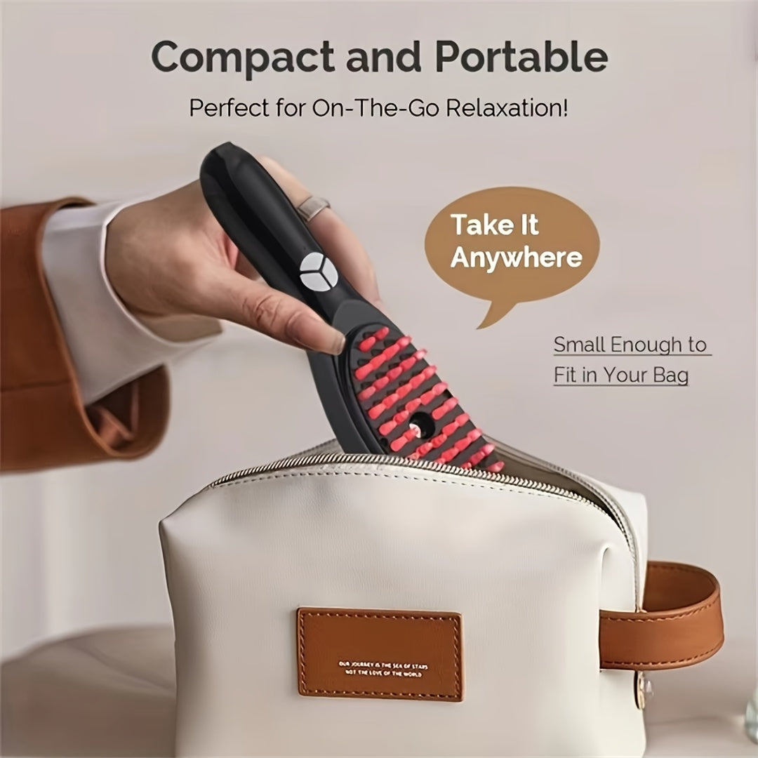 USB Rechargeable Hair Massage Comb with Vibration and Negative Ion Spray for Hair Care