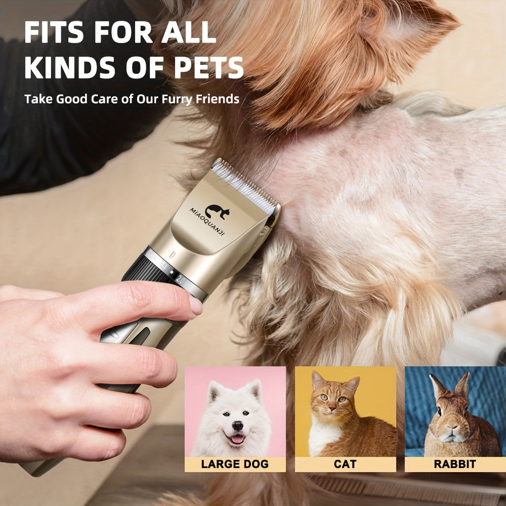 Rechargeable Pet Grooming Kit for Dogs and Cats Low Noise Clippers with Attachments LCD Display