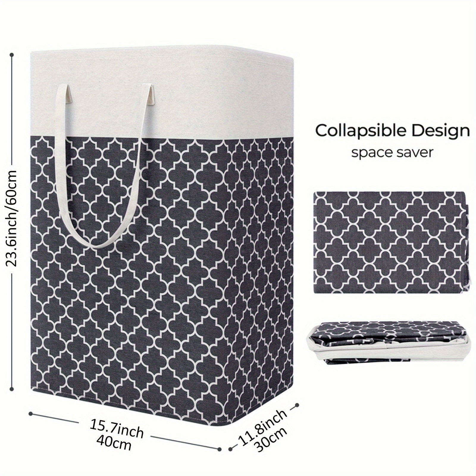 75L Foldable Laundry Hamper with Handles Waterproof Portable Storage Bin for Clothes and Toys Black Grey Red Blue