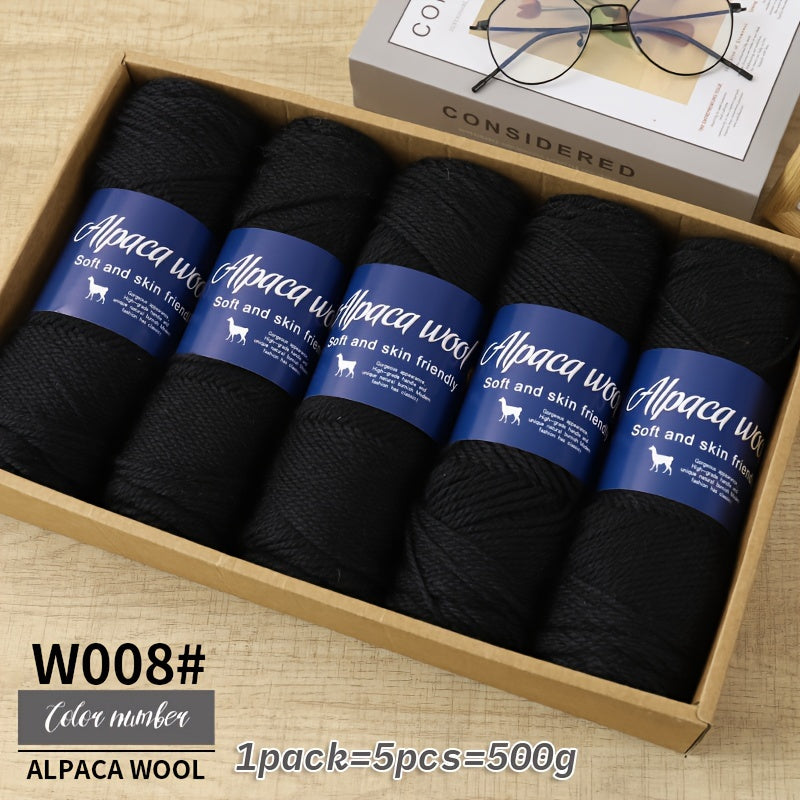 Multicolor Alpaca Wool Yarn Bundle 95 Percent Alpaca 5 Percent Polyester 100g Balls for Knitting Crocheting Winter Crafts