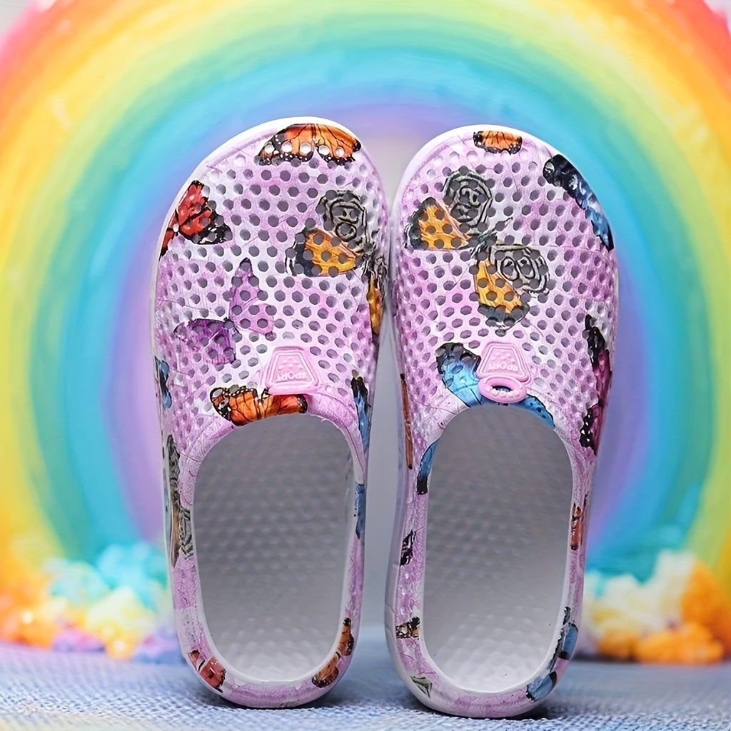 Women's Breathable Butterfly Print Summer Shoes Lightweight EVA Casual Footwear
