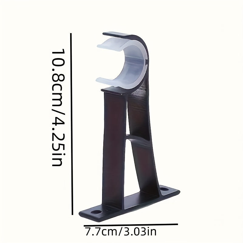 Set of 2 Aluminum Alloy Rod Brackets for Wardrobe Curtain Support, Bathroom Bedroom Office
