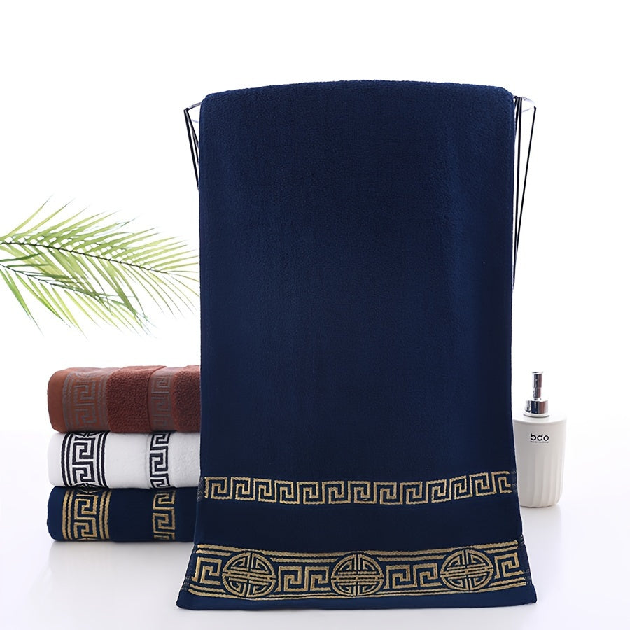 3-Piece Cotton Velvet Towels Set for Men Adults Beach Travel 34x74cm 70x140cm
