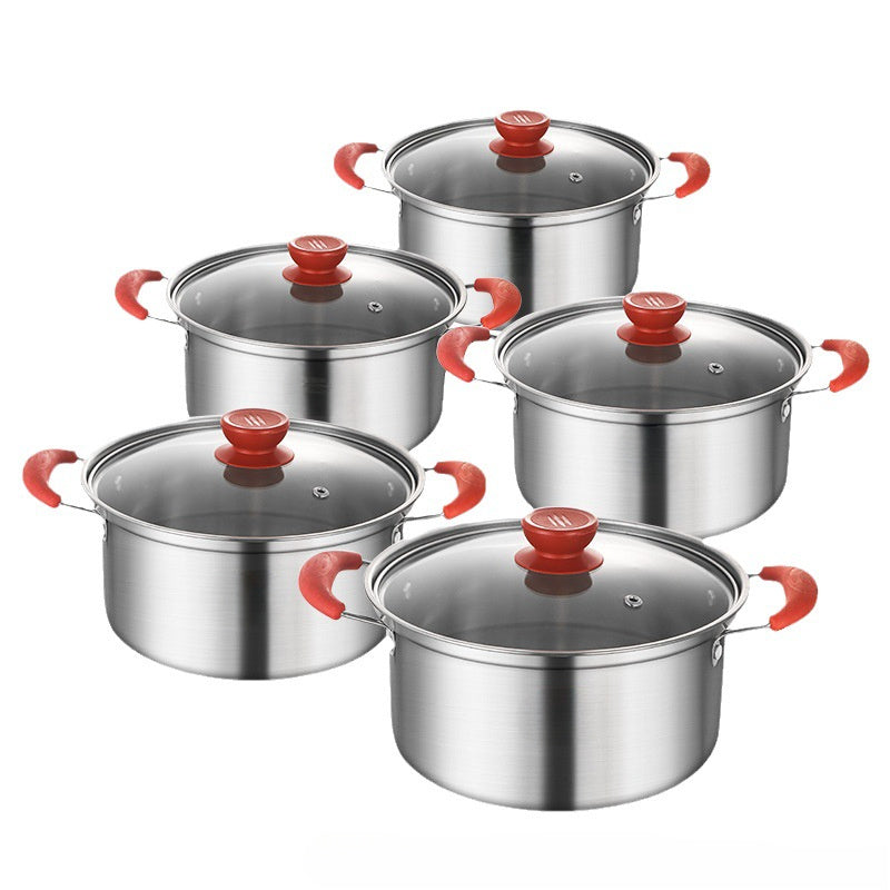 Shisha qopqoqli va asbob-uskunalar bilan 10 ta zanglamaydigan po'latdan tayyorlangan idishlar to'plami