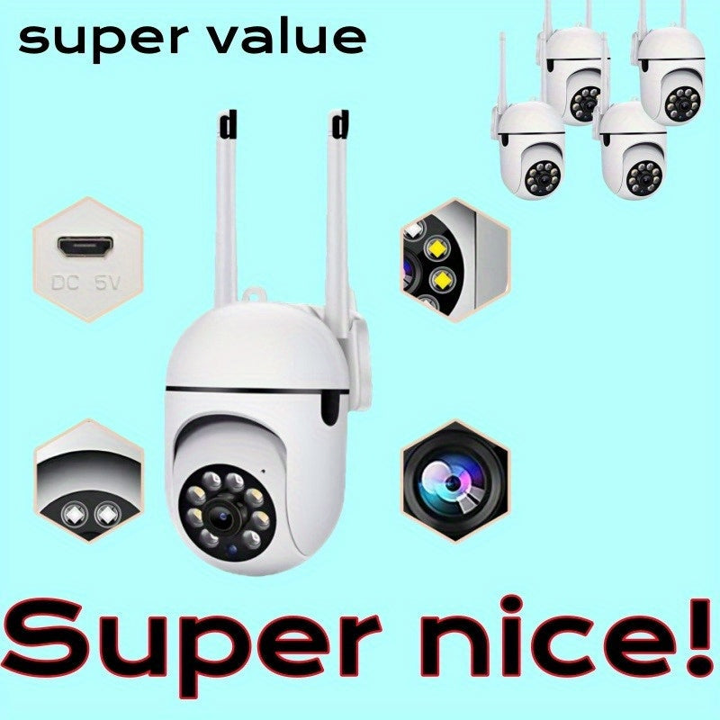 Ichki Wi-Fi xavfsizlik kamerası, pan tilt zoom, kechqurun ko'rish, ikki tomonlama audio va harakat ogohlantirishlari bilan