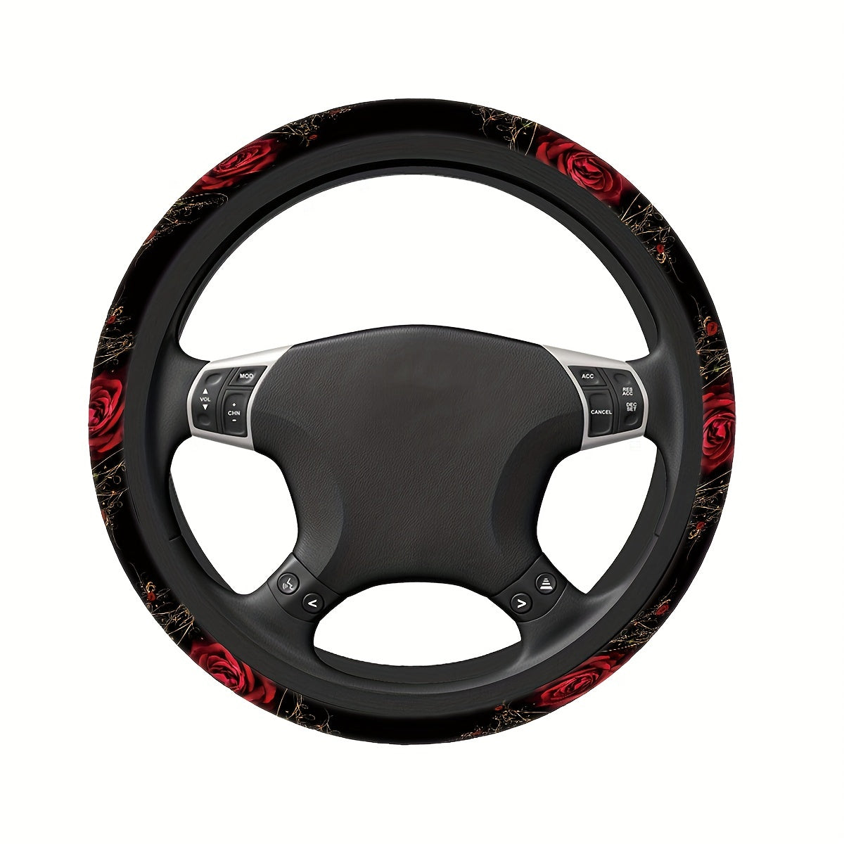Avtomobil boshqaruv g'ildiragi qopqog'i Qizil gul bosimi Moda Universal mos keladi