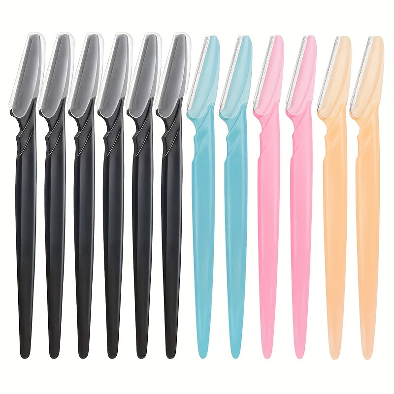 12pcs Eyebrow Trimmers for Men and Women with 5 Colors and 3 Tip Shapes