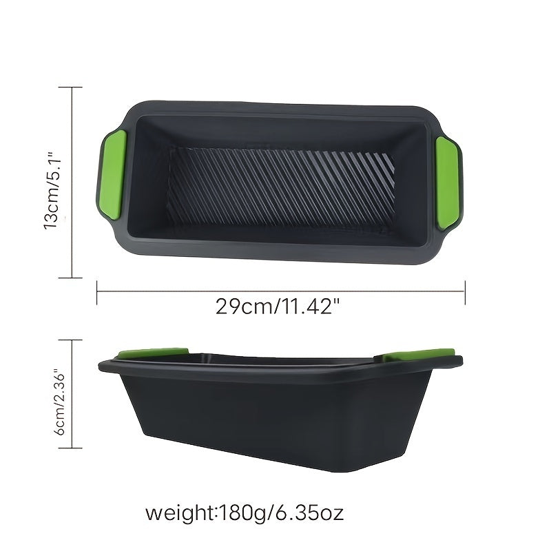 Yog‘ochsiz silikon kek qoliplari, to‘rtburchak pishirish asbobi, BPAsiz, issiqlikka chidamli