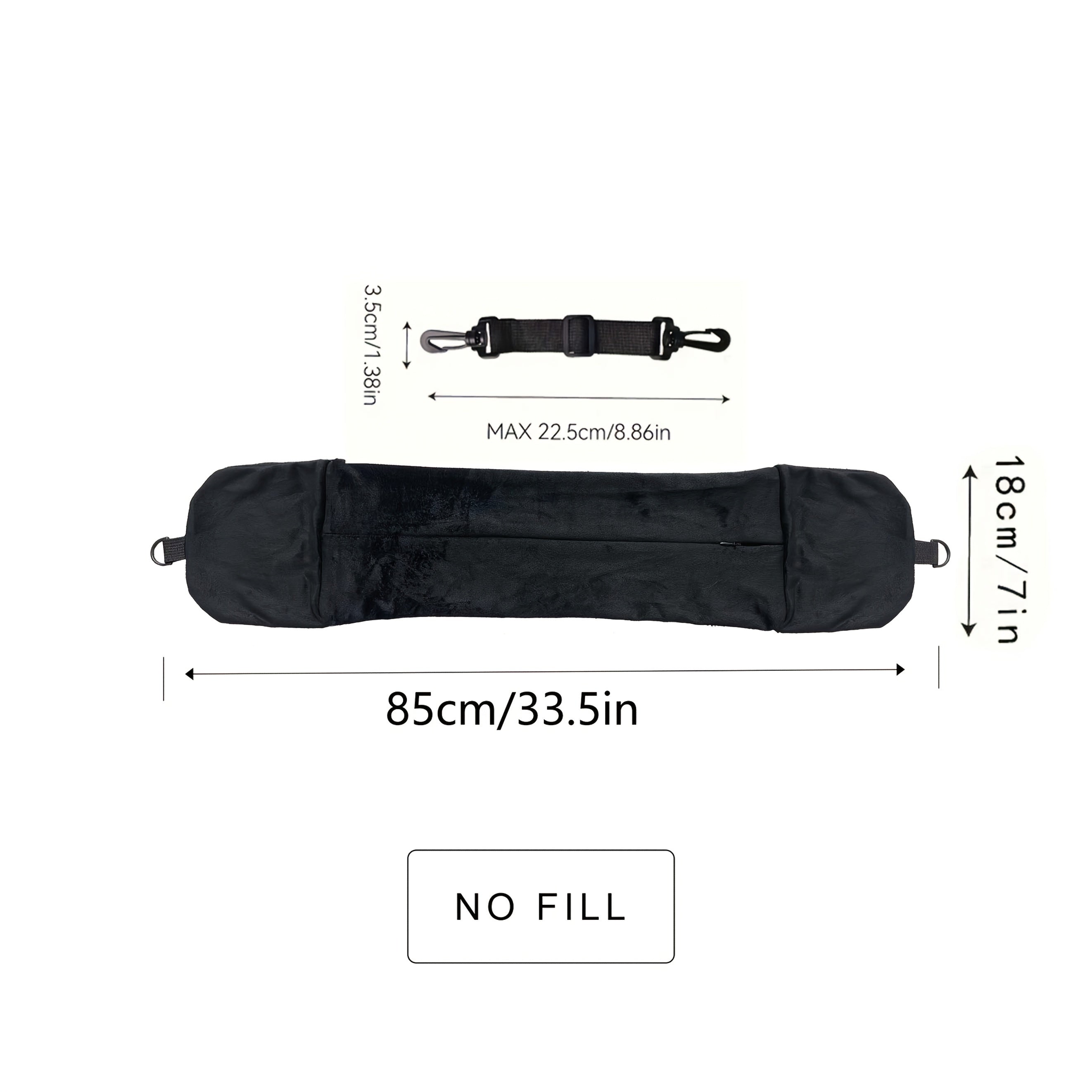 Adjustable Travel Neck Pillow with Long Zipper Hanging Shelf Soft Polyester