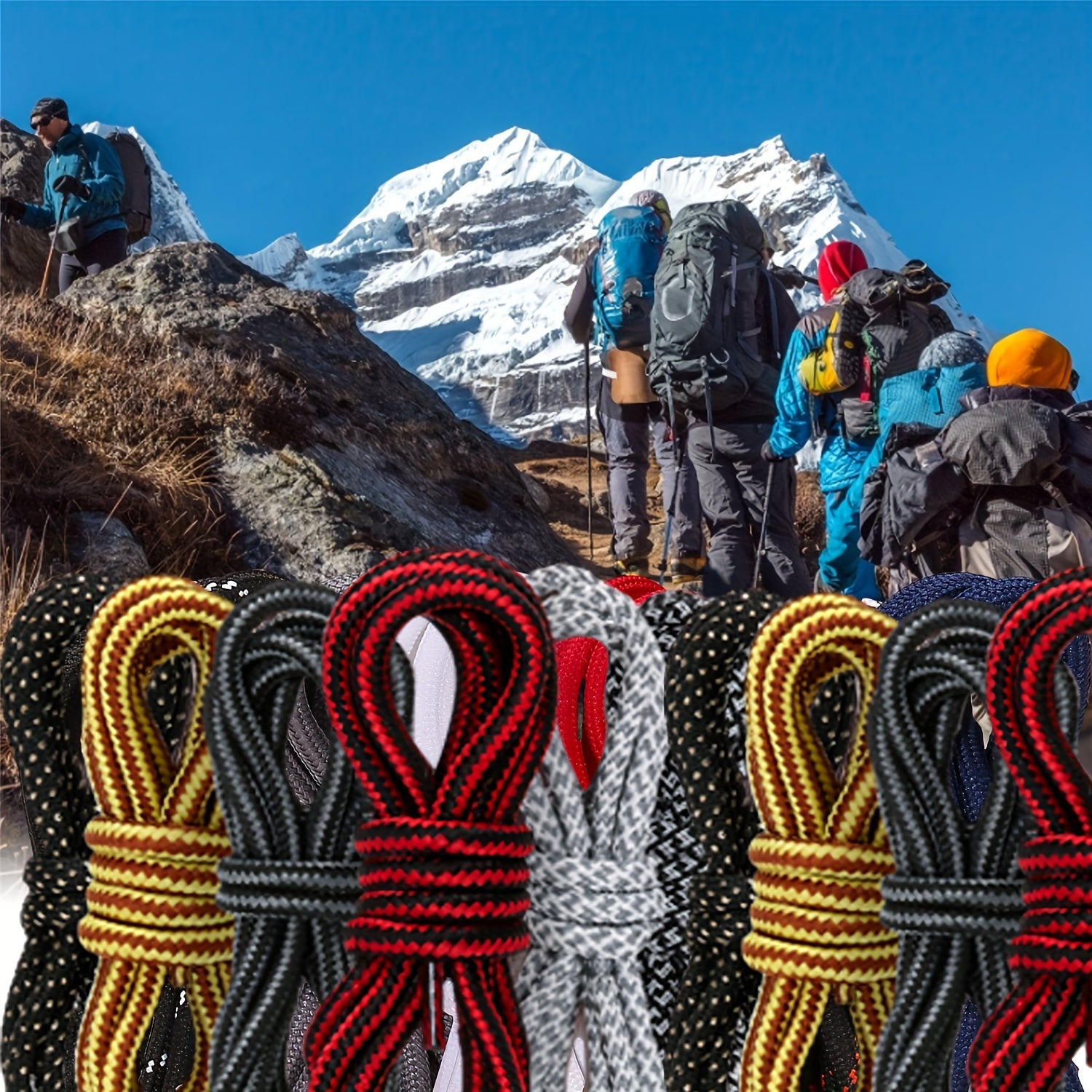 Navy Blue Round Shoelaces for Hiking Work Boots Casual Outfit