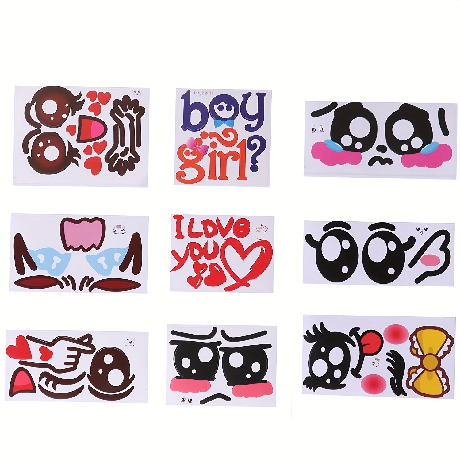 Set of 9 Vibrant Pregnancy Belly Stickers with Expressive Designs for Expectant Mothers