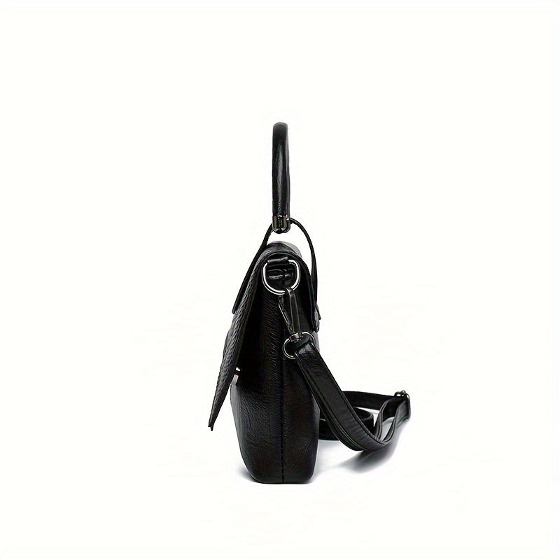 Women's Vintage Crocodile Pattern Clutch Purse with Adjustable Strap and Zipper Closure