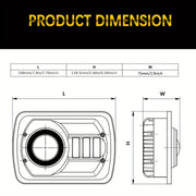 Universal LED Headlights 5x7 with Blue Halo and Amber Turn Signal